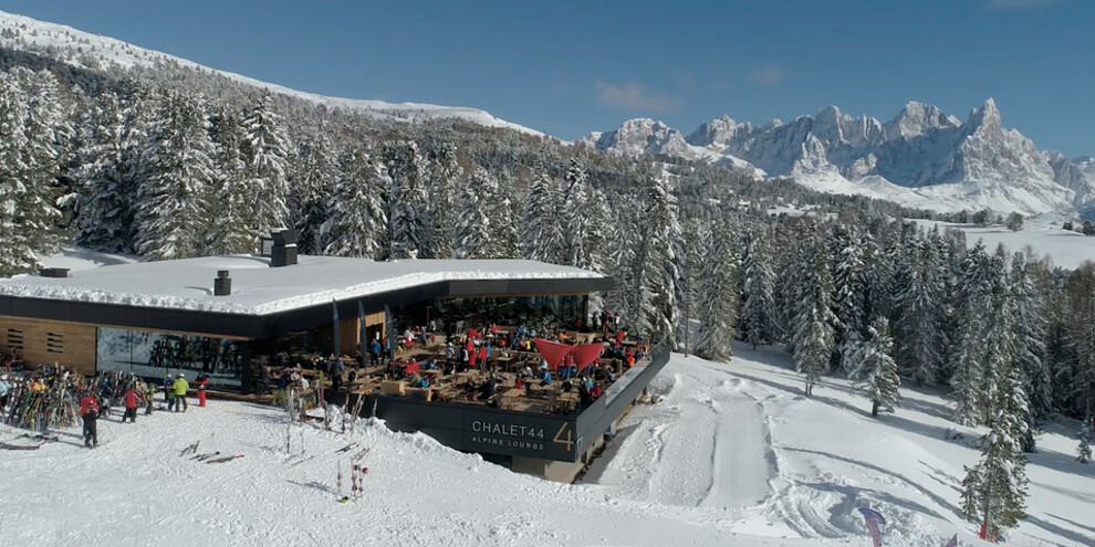 Chalet 44 Dolomites Lounge: Blick auf Lagorai und Pale di San Martino 