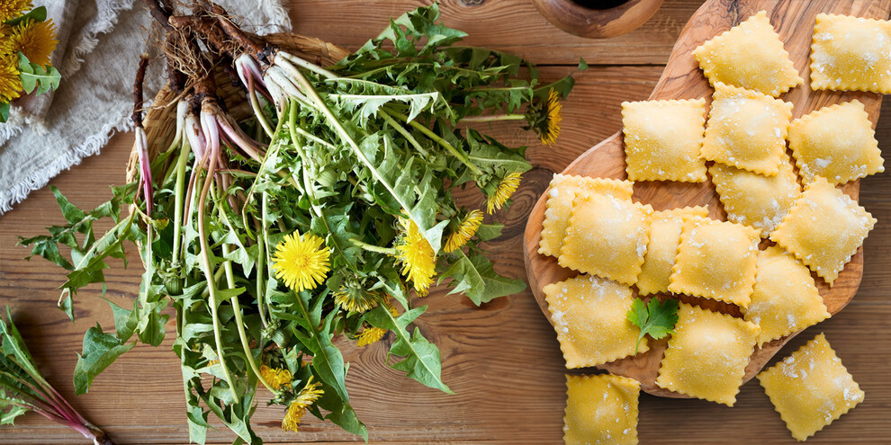 Ravioli con tarassaco