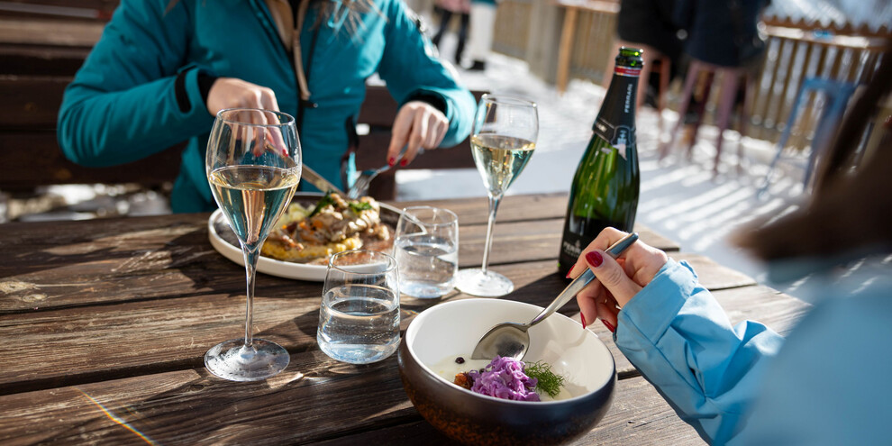 Baita Colverde: widok na Pale di San Martino