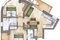 Piantina appartamento Marmolada