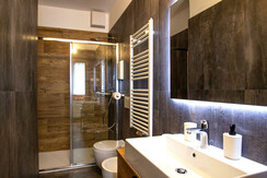 Bagno in camera con ampia doccia