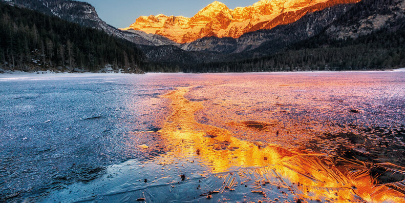 Jezero Tovel | © Inverno-Val-di-Non-Lago-di-Tovel-ghiaccio-ph-Diego-Marini