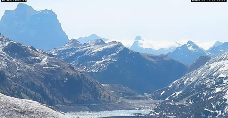 Webcam Canazei Belvedere - Lago e Passo Fedaia