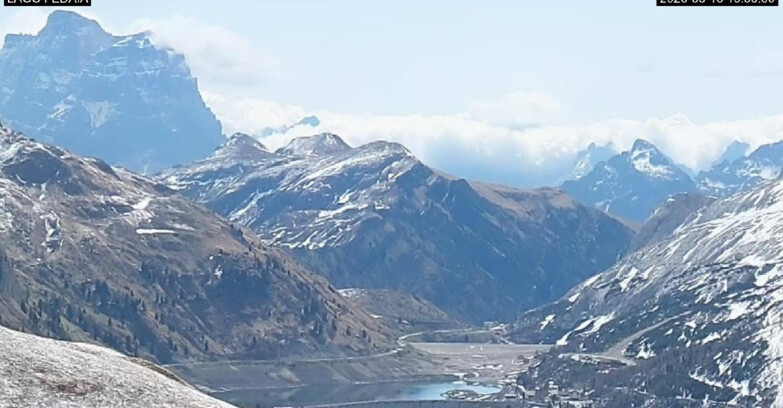 Webcam Canazei Belvedere - Lago e Passo Fedaia