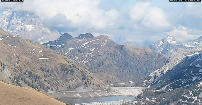 Webcam Canazei Belvedere - Lago e Passo Fedaia