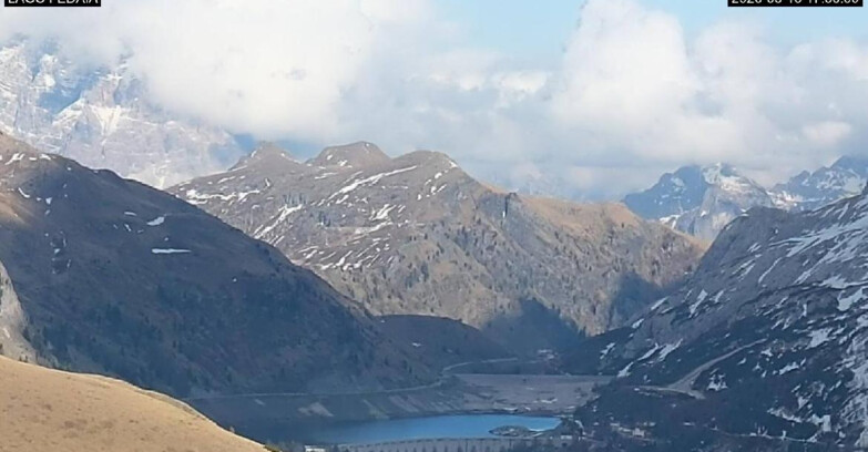 Webcam Canazei Belvedere - Lago e Passo Fedaia