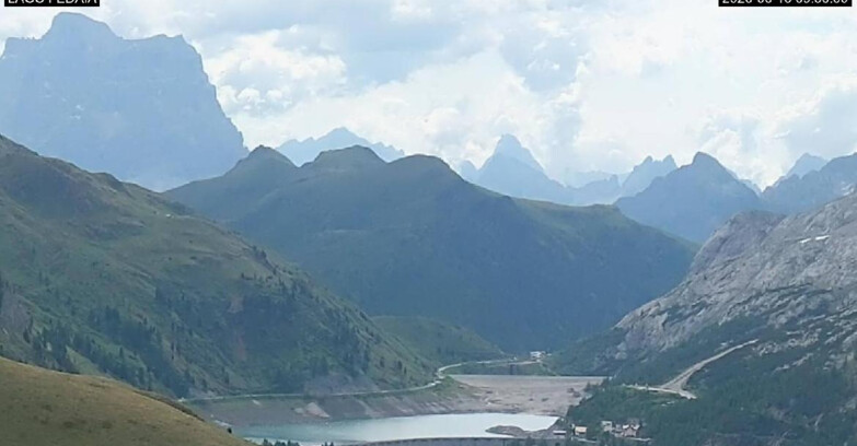 Webcam Canazei Belvedere - Lago e Passo Fedaia