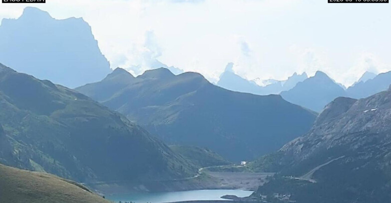 Webcam Canazei Belvedere - Lago e Passo Fedaia