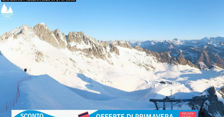 Webcam Gletscher Presena - Pista Paradiso - Presena Tonale