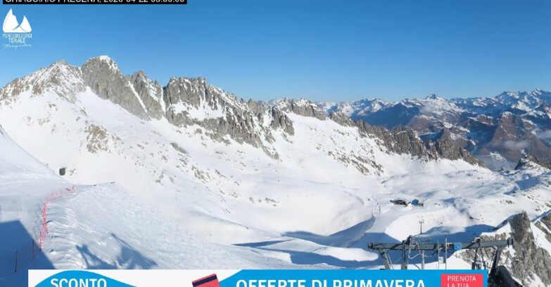 Webcam Ghiacciaio Presena - Veduta Pista Paradiso - Presena Tonale