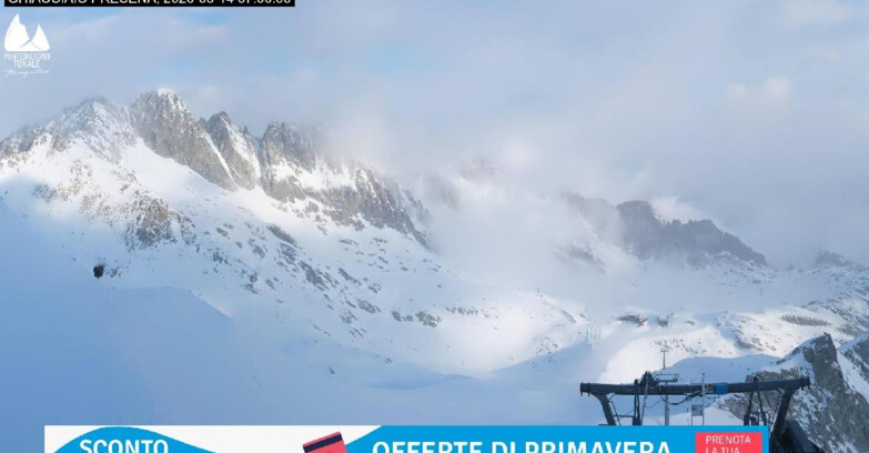 Webcam Ghiacciaio Presena - Veduta Pista Paradiso - Presena Tonale