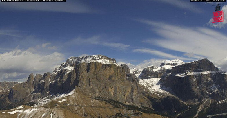 Webcam Кампителло-Маццин-Кол-Роделла  - Canazei - Passo Pordoi - Sass Pordoi