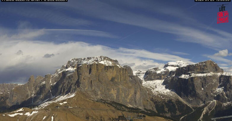 Webcam Кампителло-Маццин-Кол-Роделла  - Canazei - Passo Pordoi - Sass Pordoi