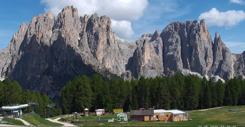 Webcam Vigo di Fassa-Pera-Ciampedìe - Vigo - dirupi di Larsech