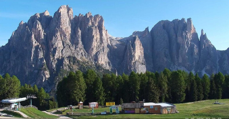 Webcam Vigo di Fassa-Pera-Ciampedìe - Vigo - dirupi di Larsech