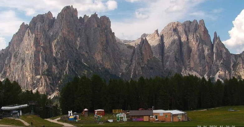 Webcam Vigo di Fassa-Pera-Ciampedìe - Vigo - dirupi di Larsech