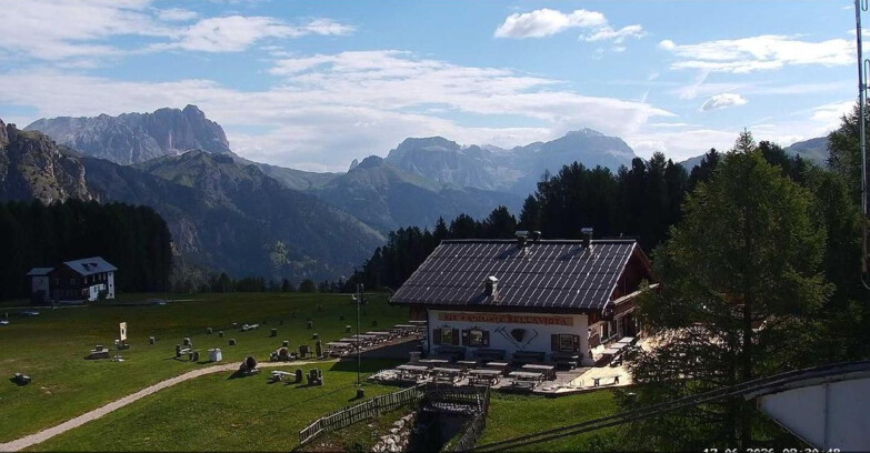 Webcam Vigo di Fassa-Pera-Ciampedìe - Vigo - Sassolungo und Pordoi